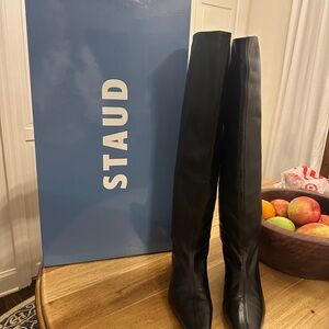 STAUD Sleek Black Tall Boots